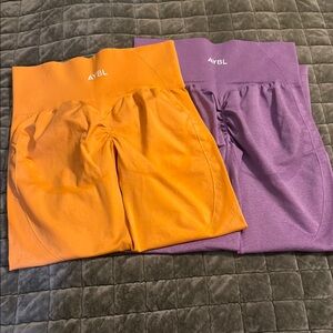 AYBL Orange and Purple Booty Scrunch Contouring Stretchy Bottoms BUNDLE DEAL!